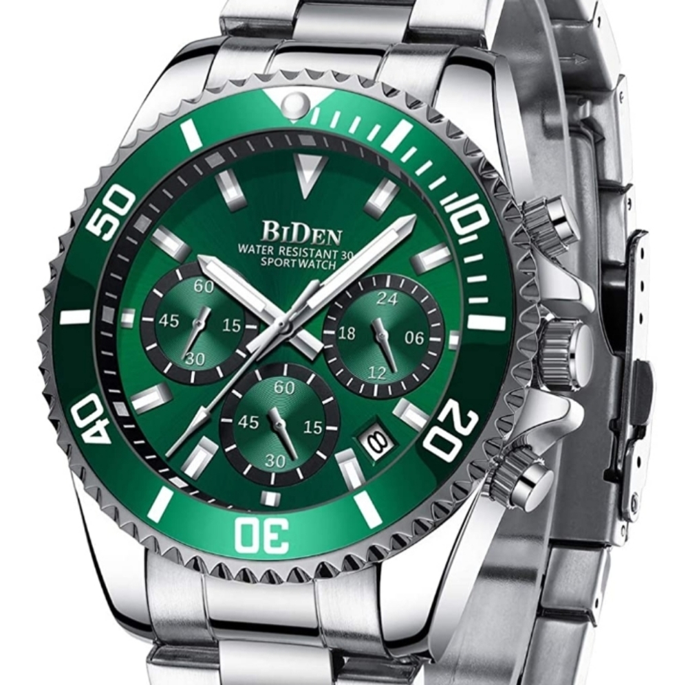 Mens Watches Chronograph Stainless Steel Waterproo